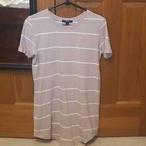 Striped tan t-shirt dress
